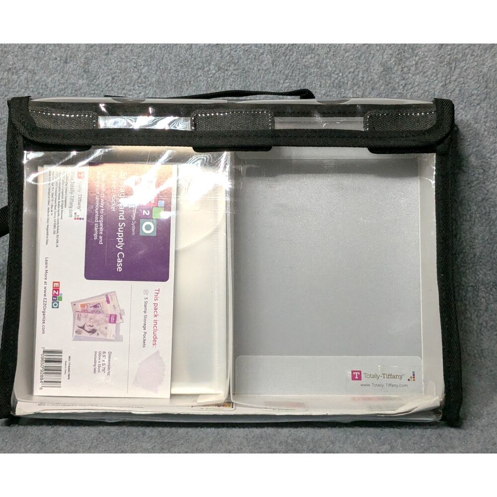 TOTALLY TIFFANY EZ2O Storage Supply Case 5 Stamp Pockets Tabbed Craft Organizer